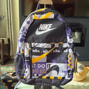 purple and yellow nike backpack